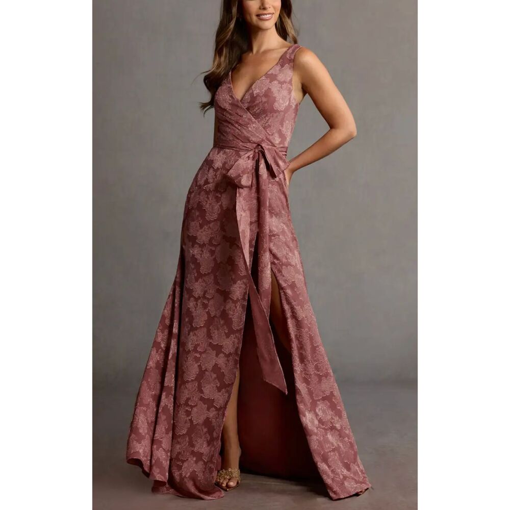 Azazie Atelier Marnie Vintage Roses Floral Maxi Gown Size US 10 NWT